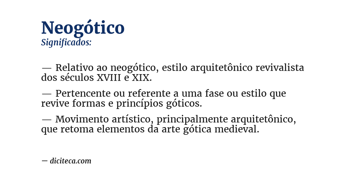Significado de neogótico