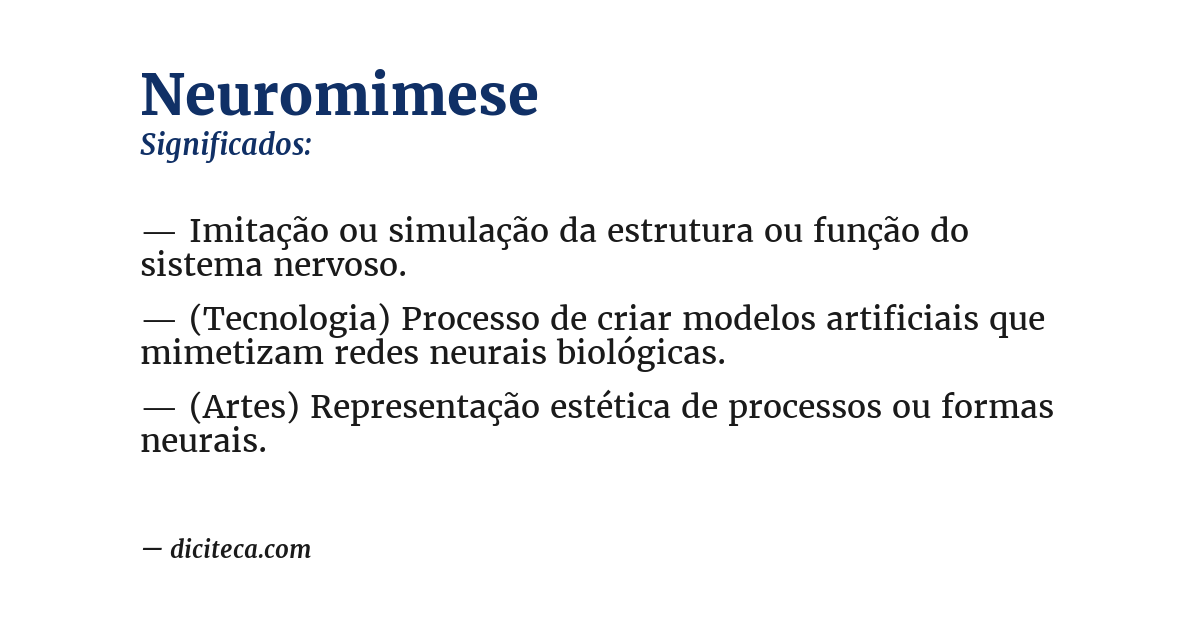 Significado de neuromimese