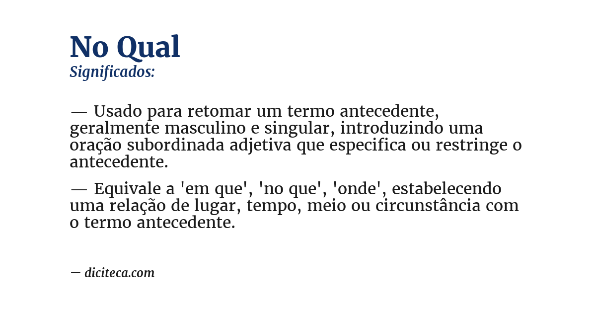 Significado de no qual