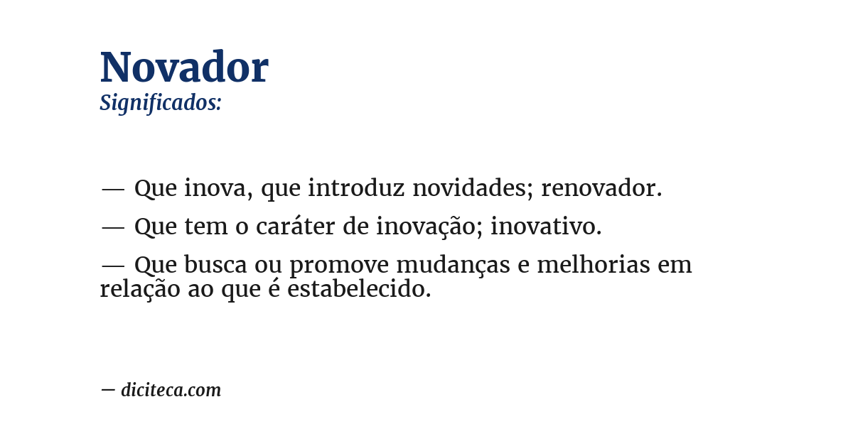Significado de novador