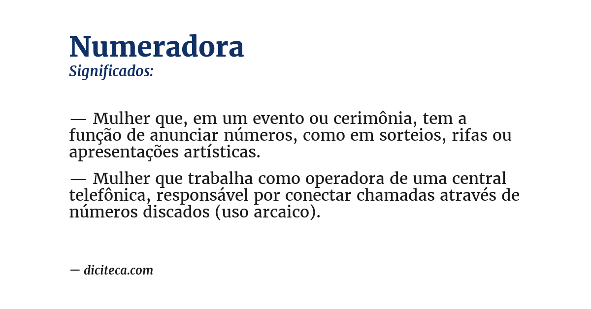Significado de numeradora