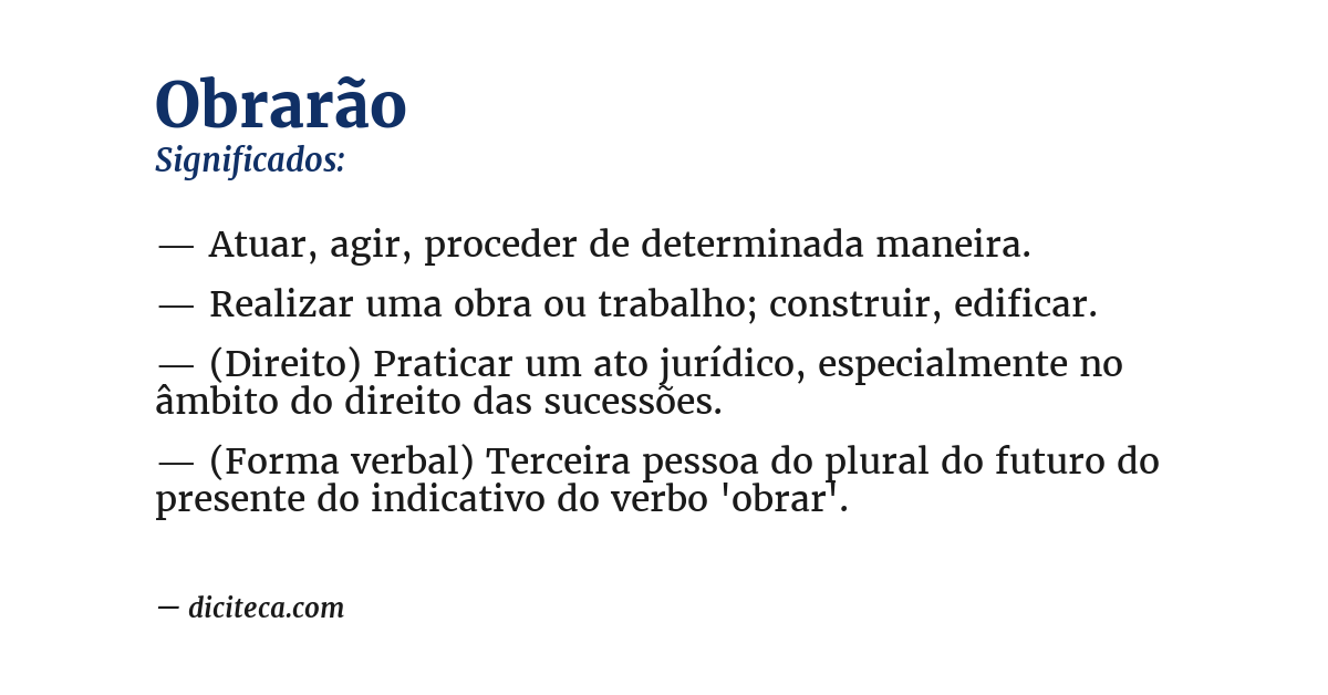 Significado de obrarão