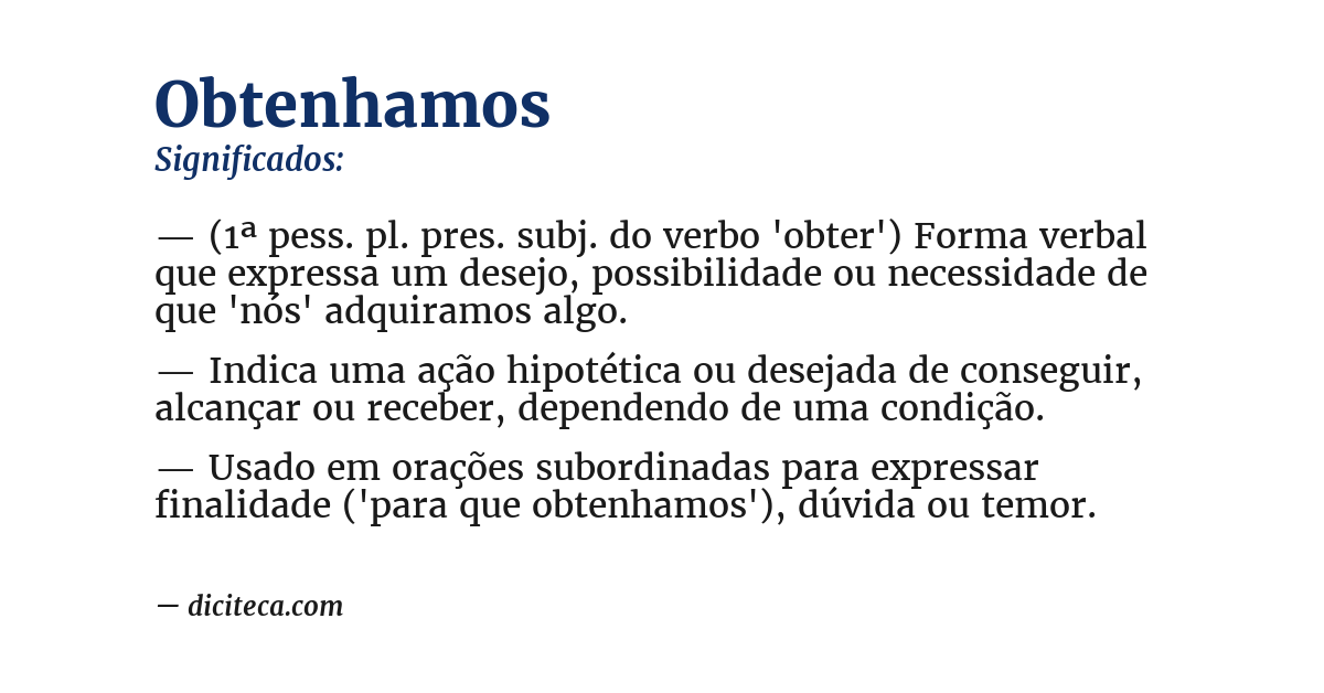 Significado de obtenhamos