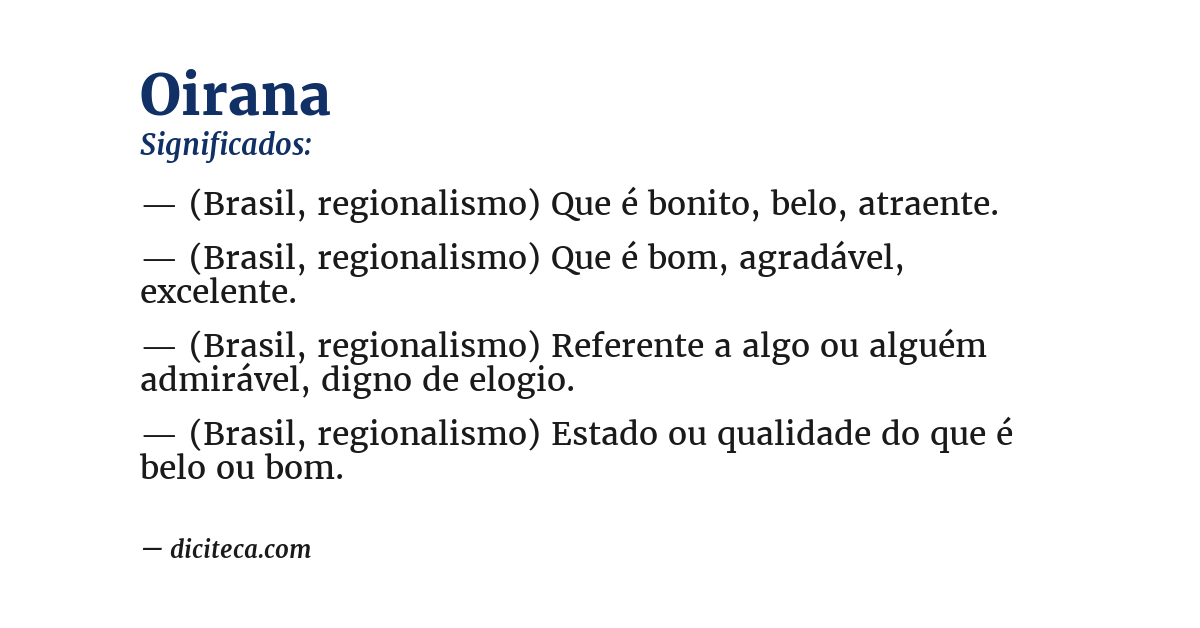 Significado de oirana