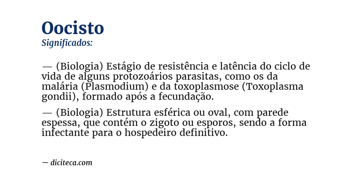 Significado de oocisto