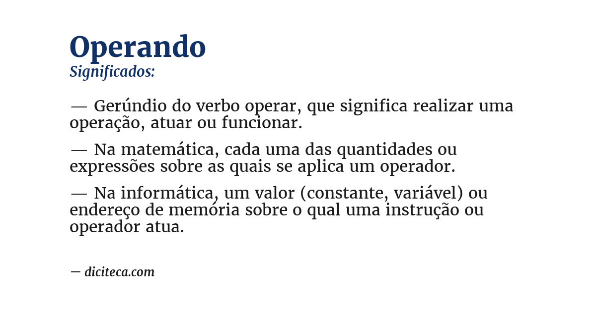 Significado de operando