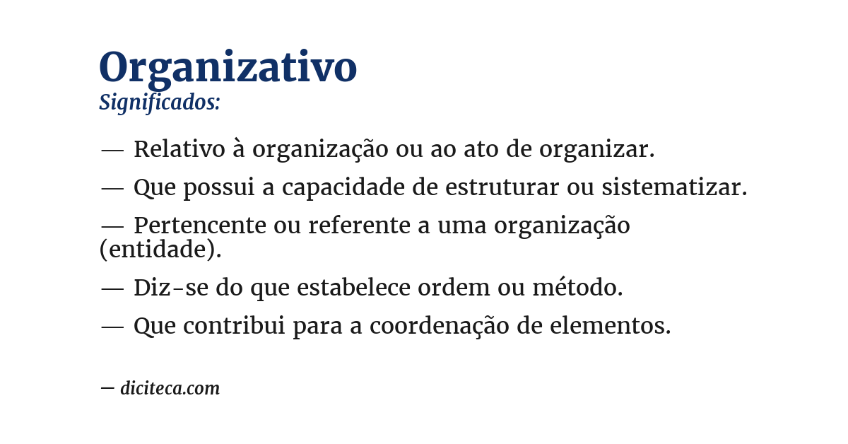 Significado de organizativo