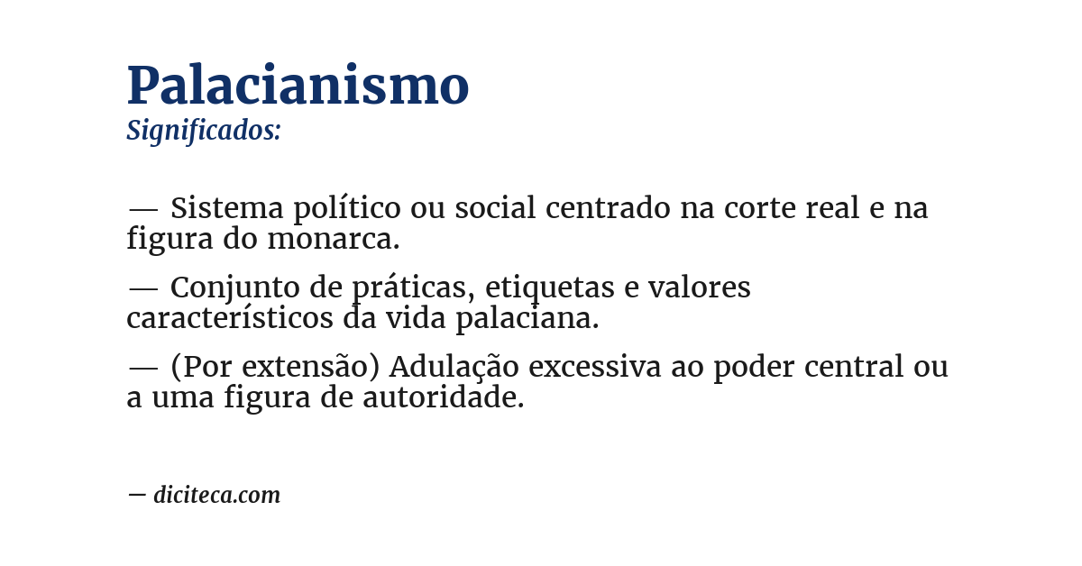 Significado de palacianismo
