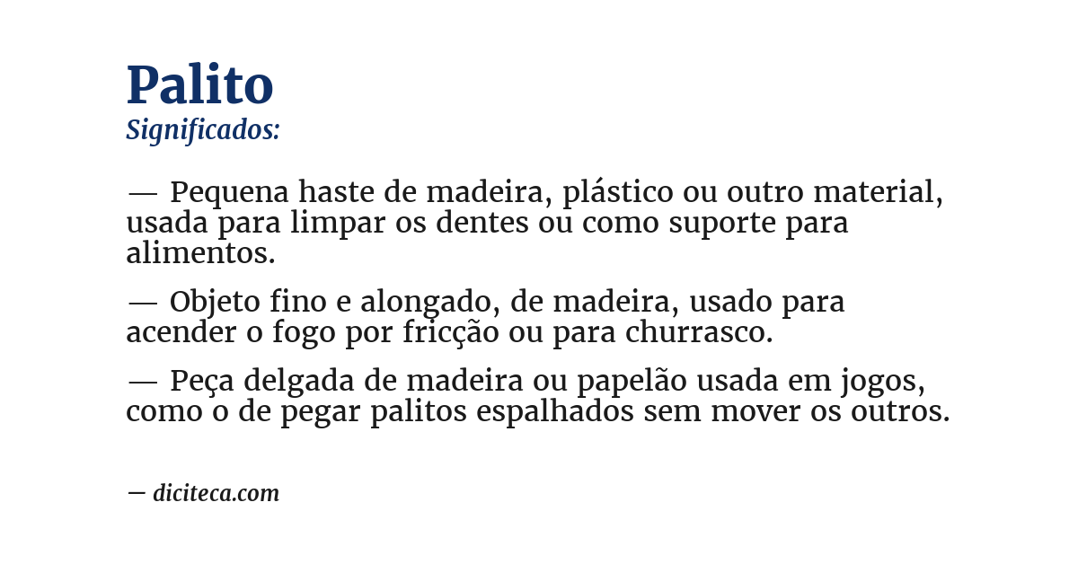 Significado de palito