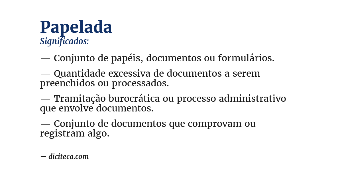 Significado de papelada
