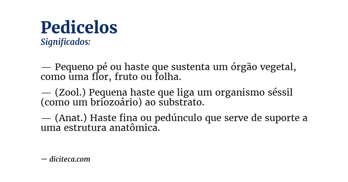 Significado de pedicelos