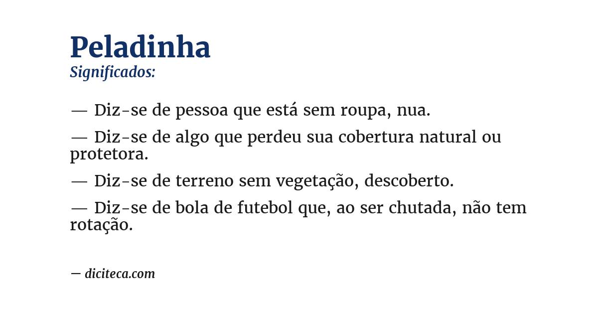 Significado de peladinha