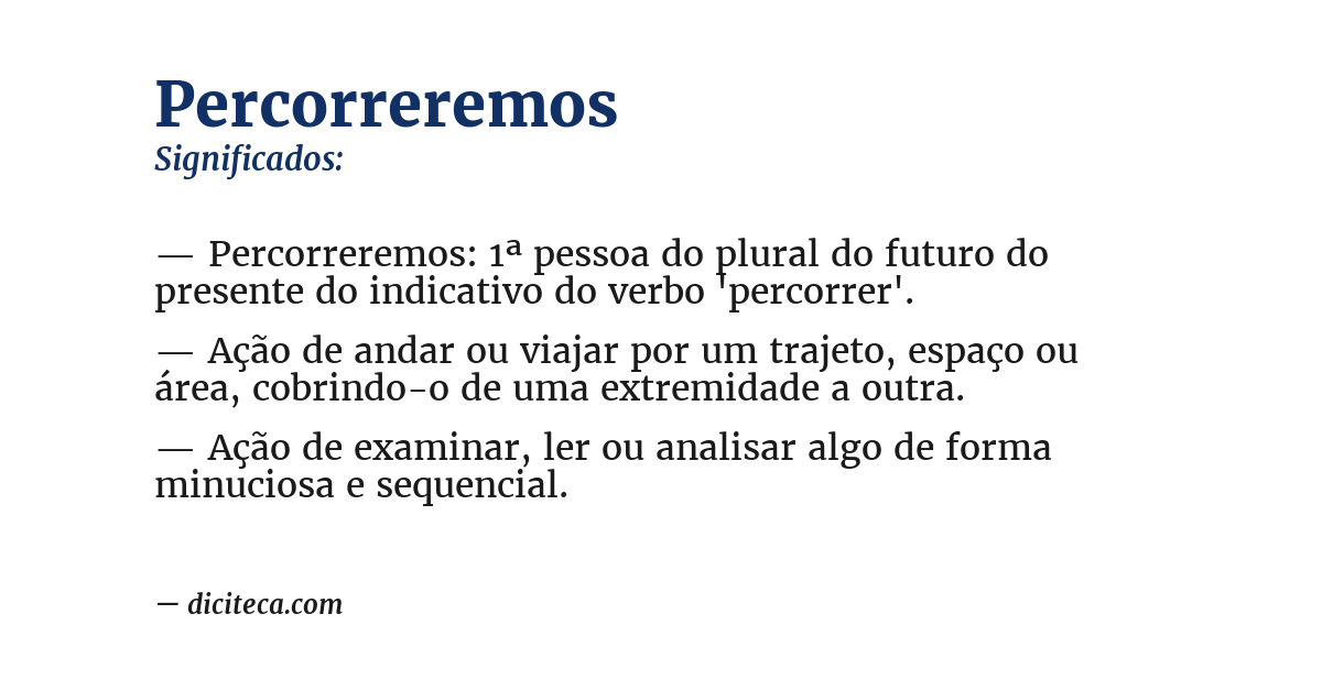 Significado de percorreremos