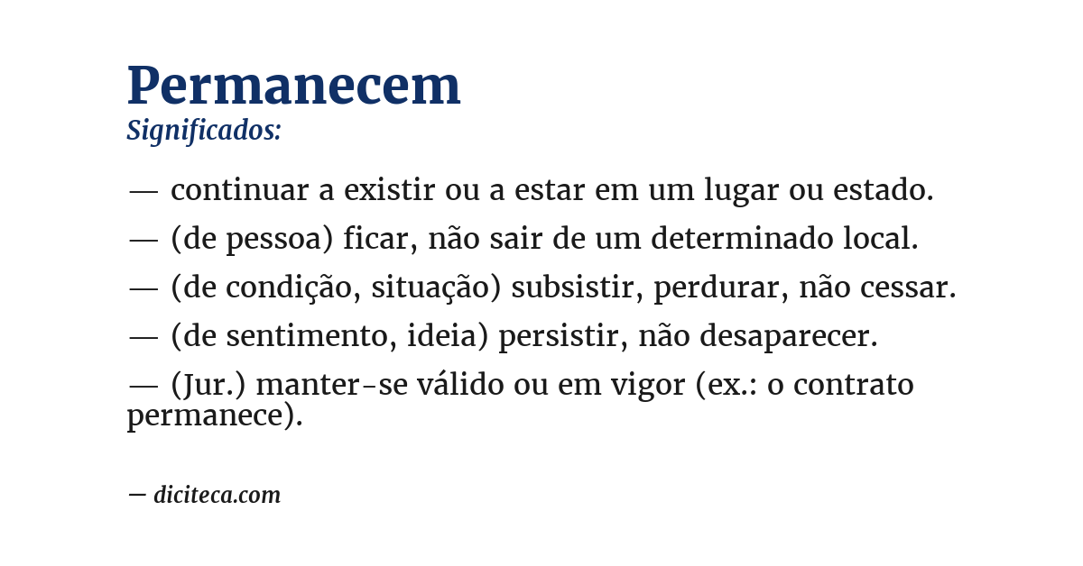 Significado de permanecem