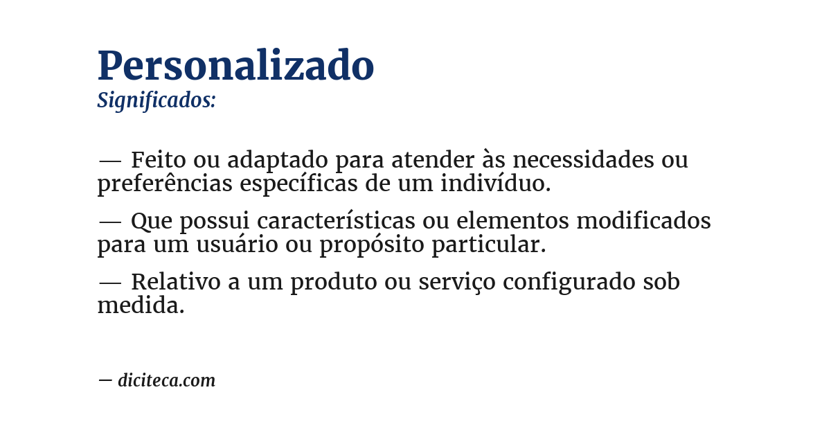 Significado de personalizado