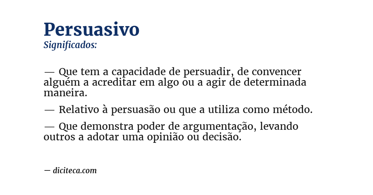 Significado de persuasivo