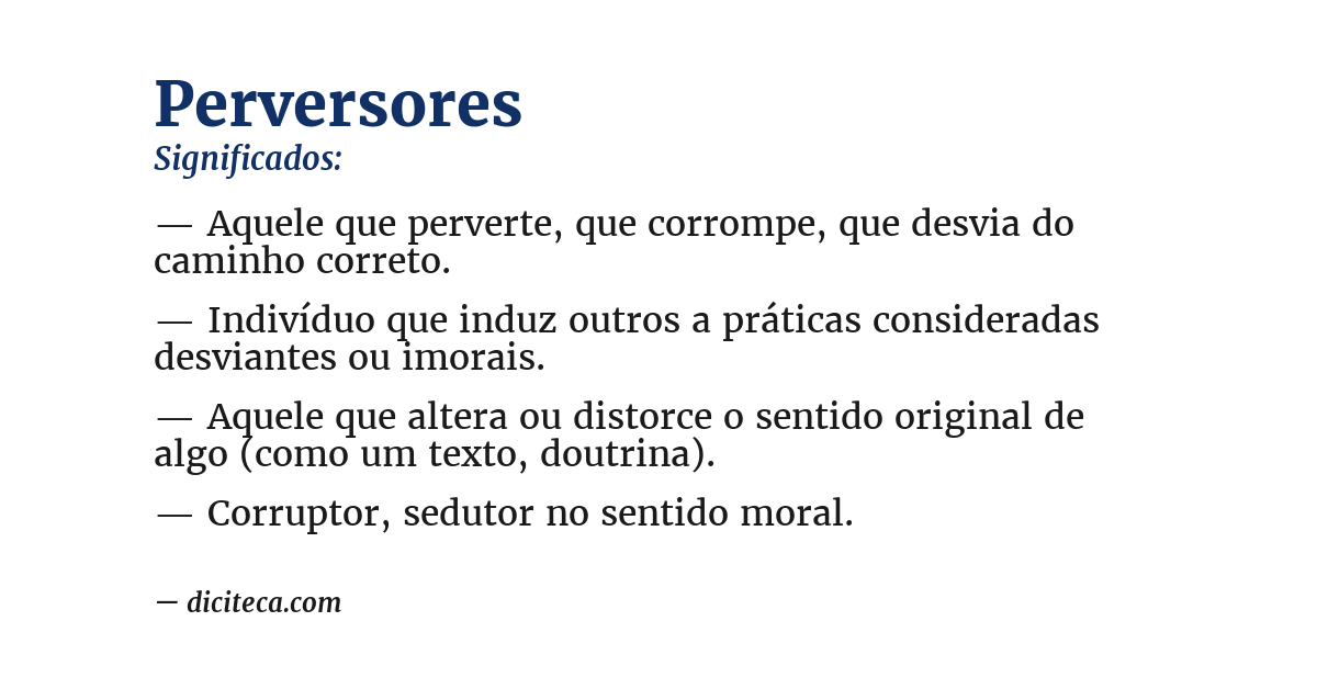 Significado de perversores