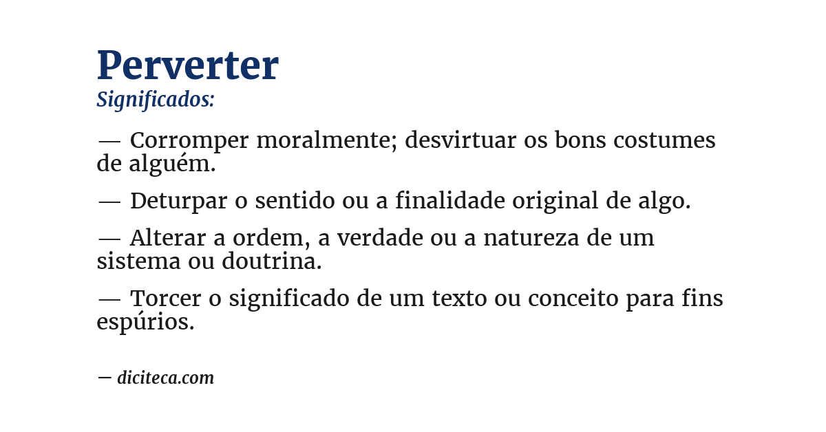 Significado de perverter