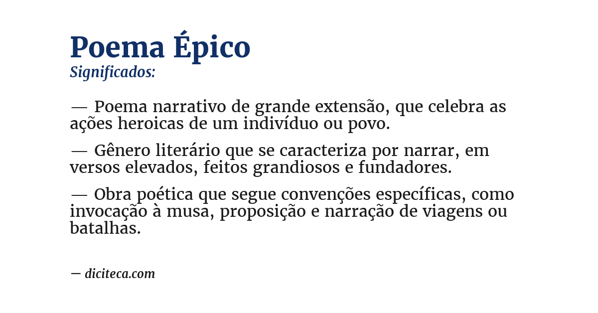 Significado de poema épico