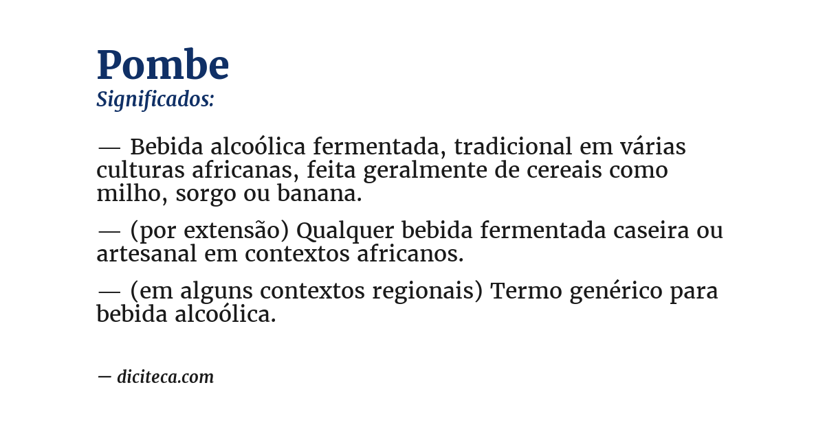 Significado de pombe