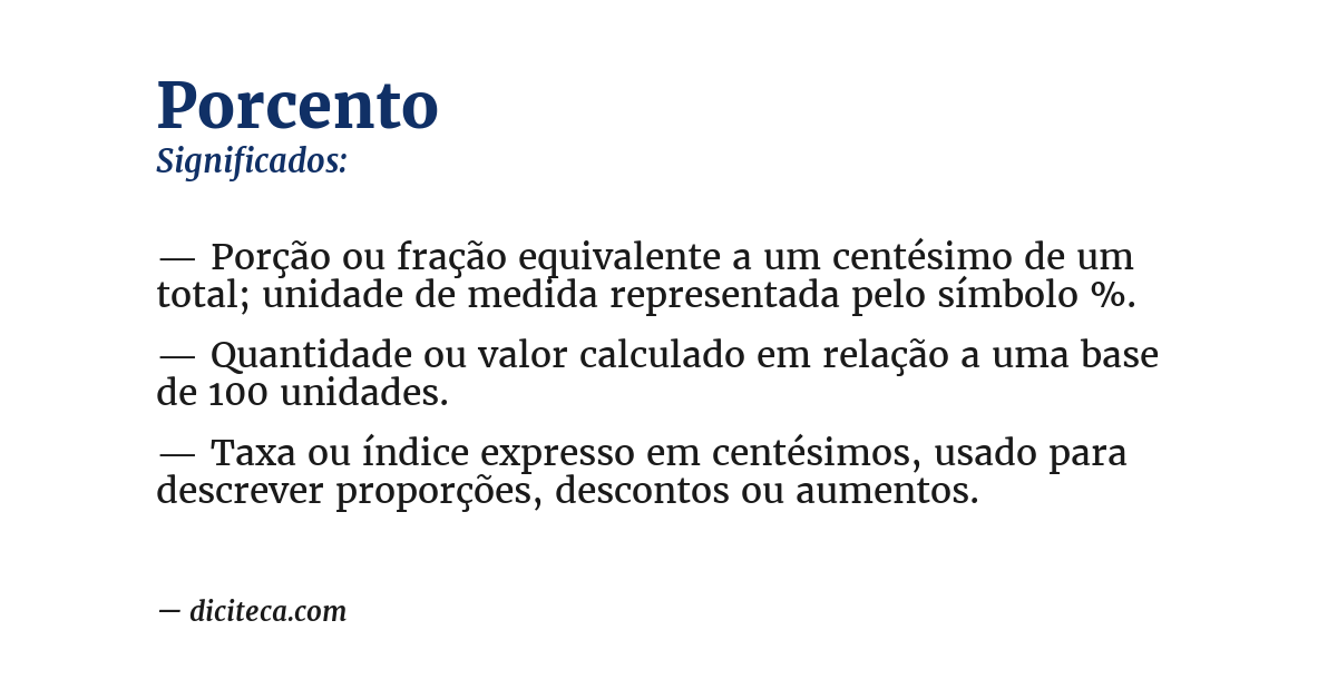 Significado de porcento