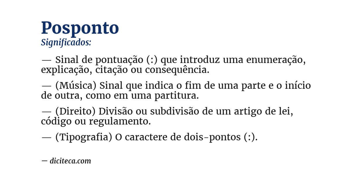 Significado de posponto