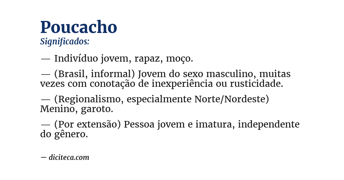 Significado de poucacho