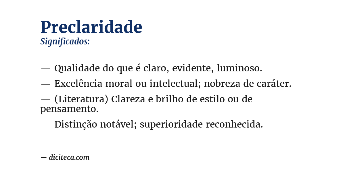 Significado de preclaridade
