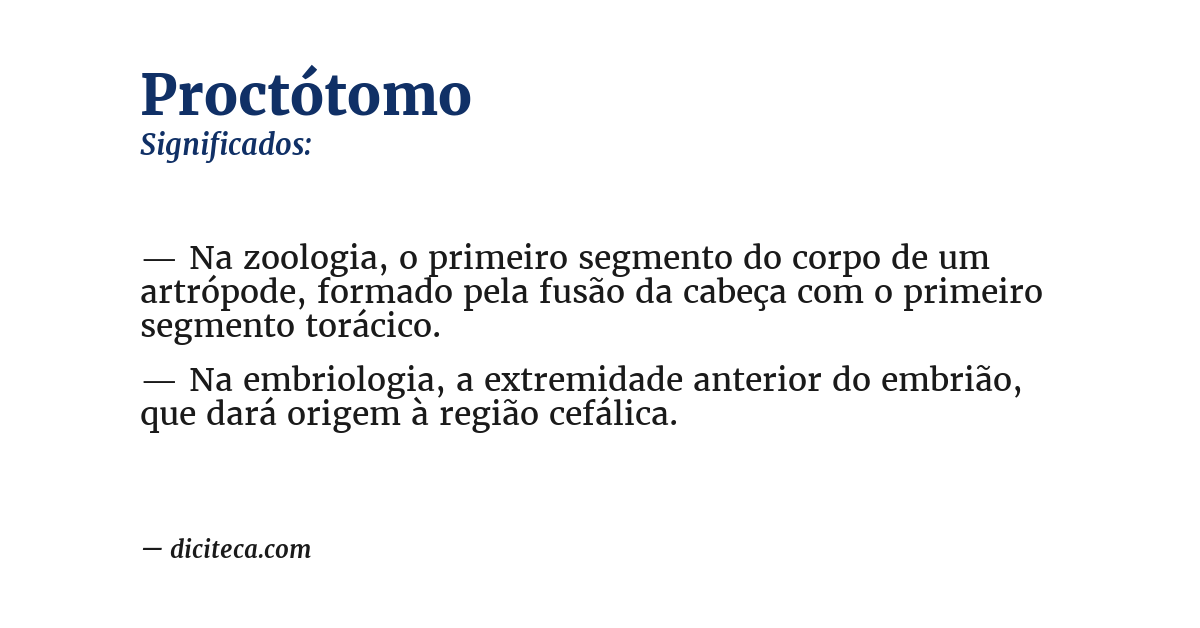Significado de proctótomo