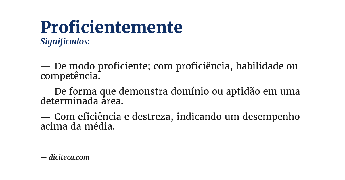 Significado de proficientemente