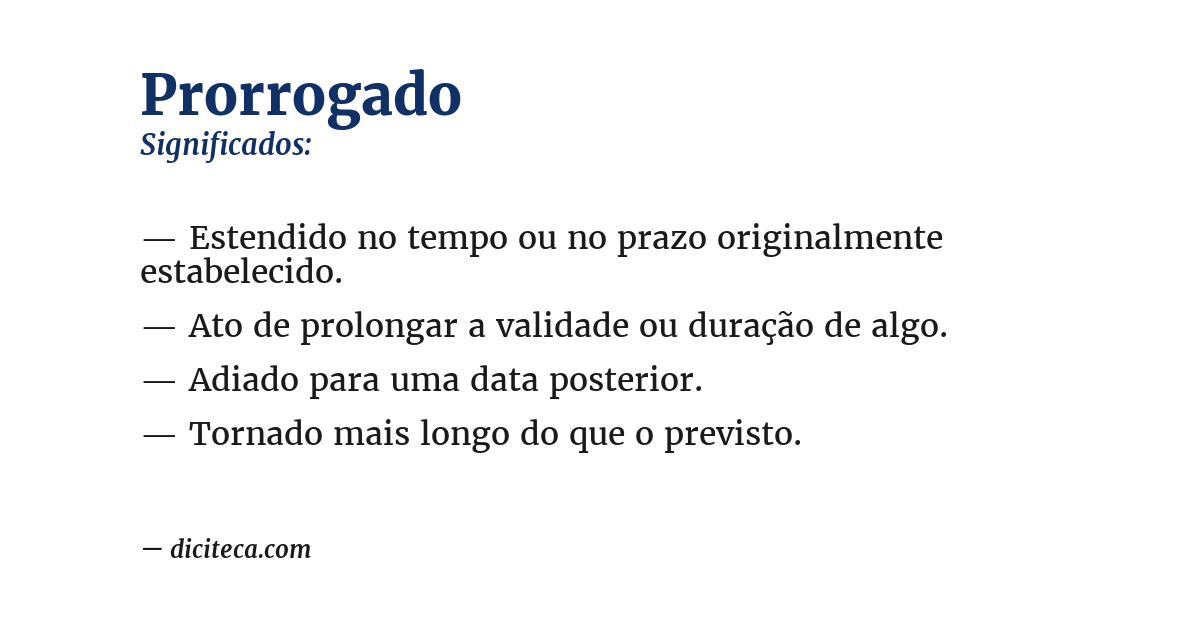 Significado de prorrogado