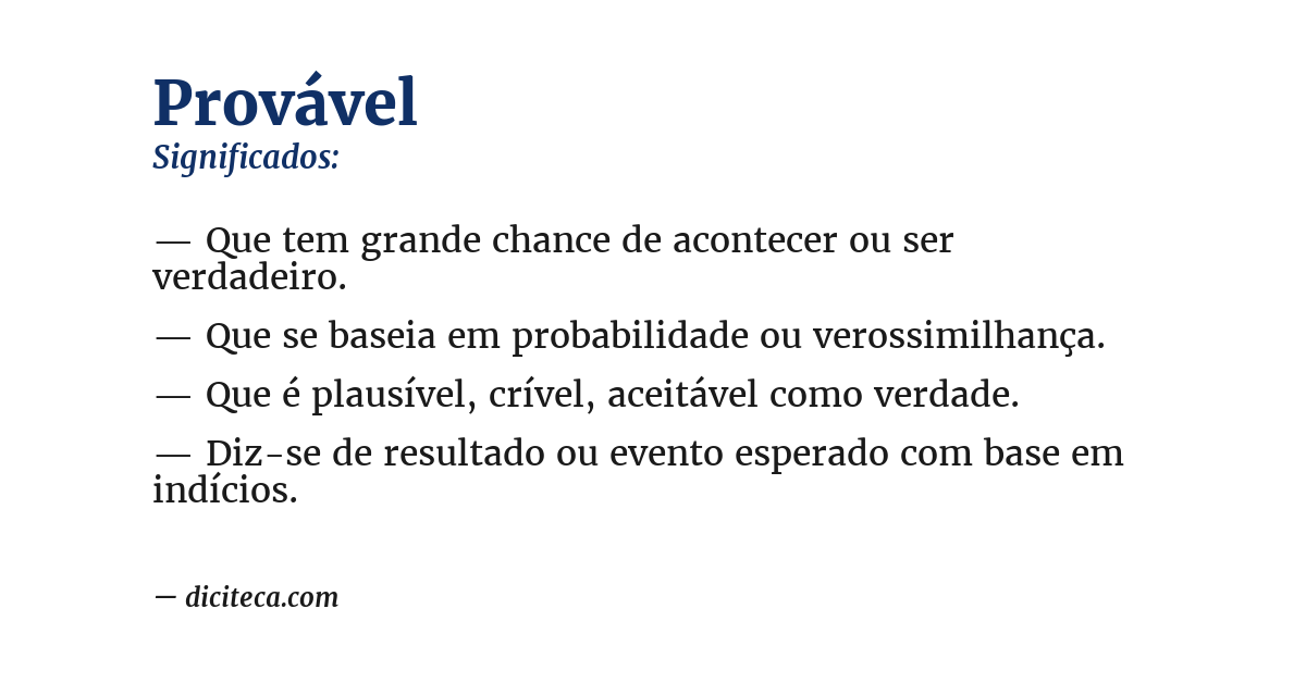 Significado de provável