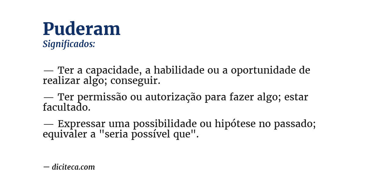 Significado de puderam