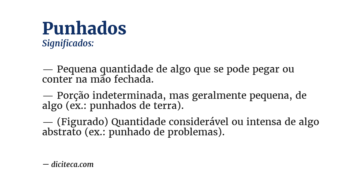 Significado de punhados