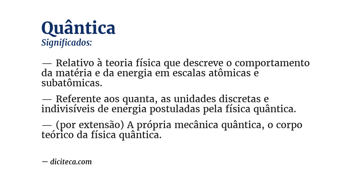 Significado de quântica