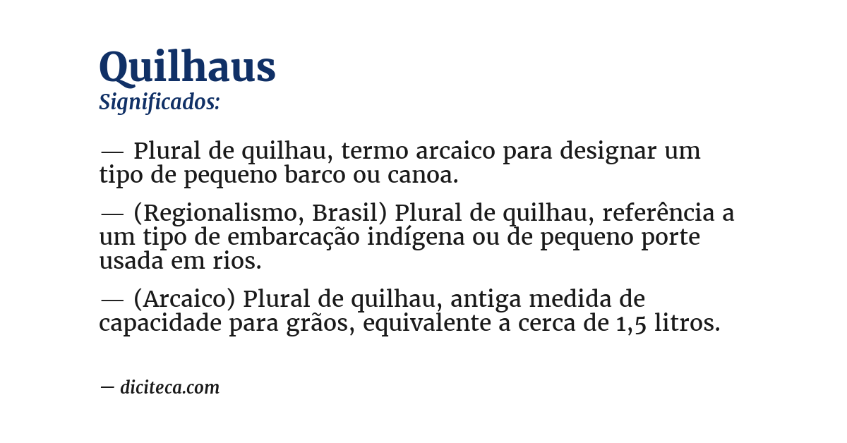 Significado de quilhaus