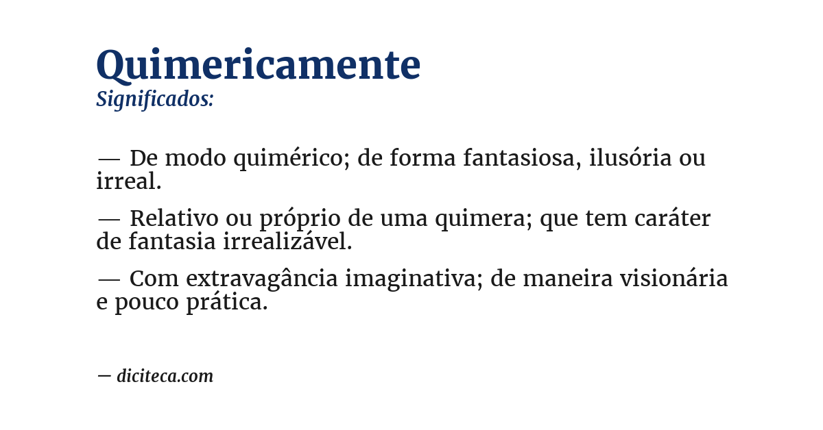 Significado de quimericamente