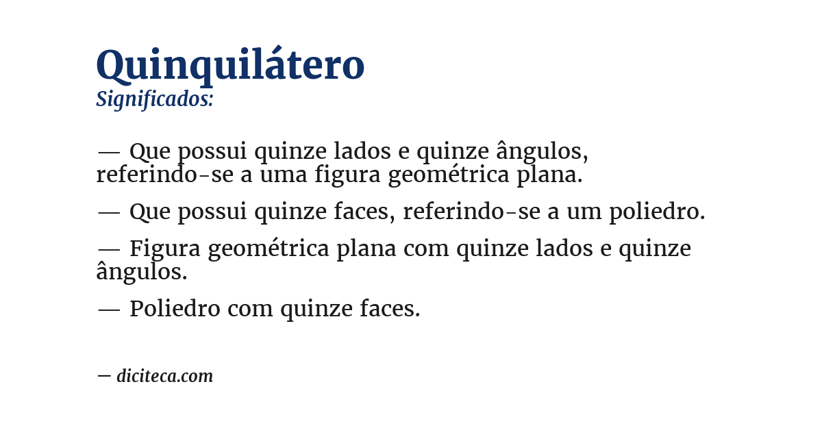 Significado de quinquilátero