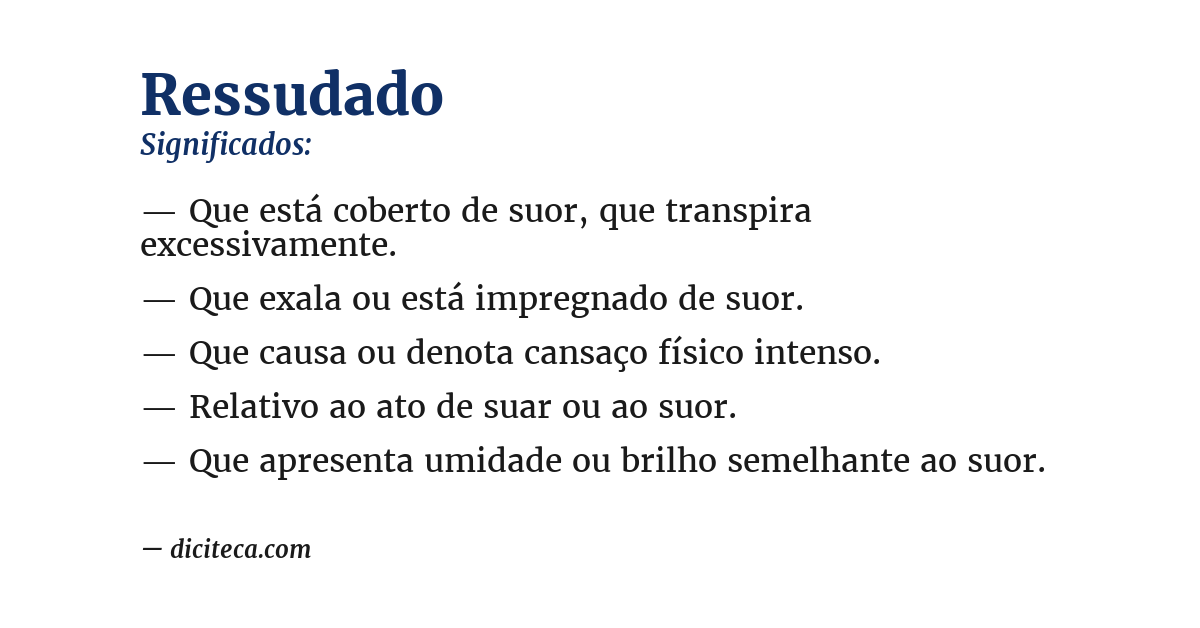 Significado de ressudado