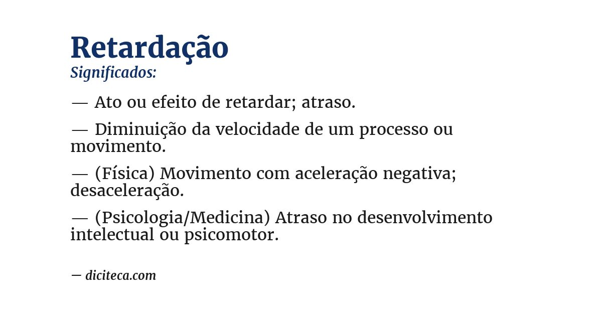 Significado de retardação