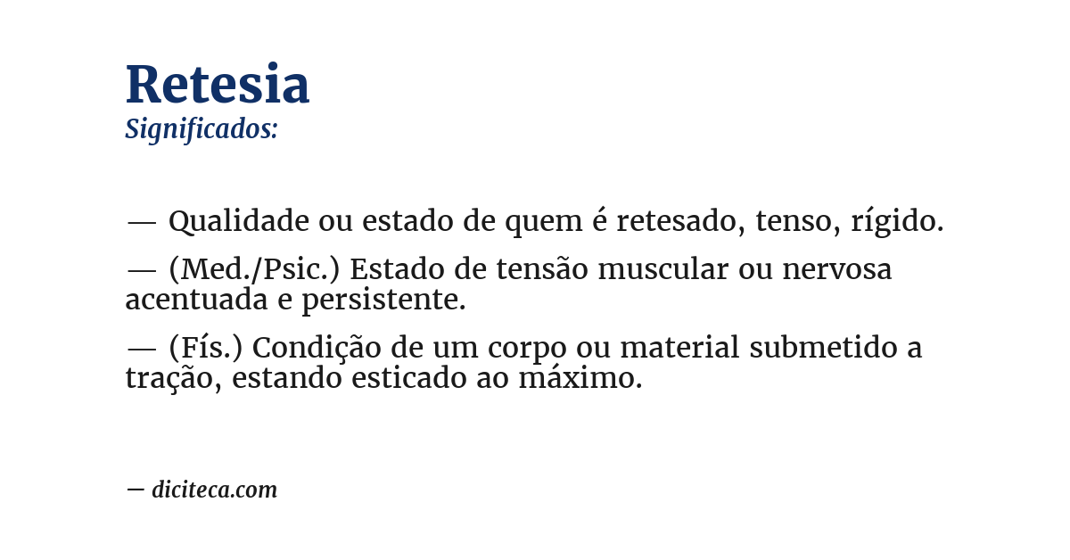 Significado de retesia