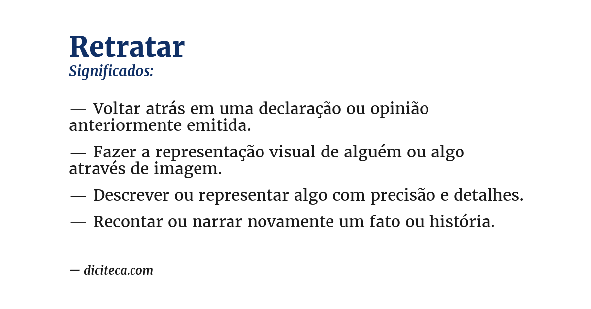 Significado de retratar
