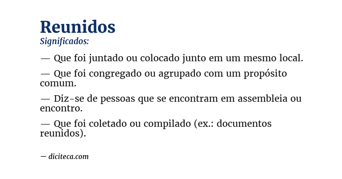 Significado de reunidos