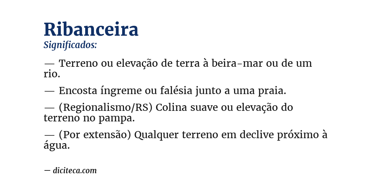 Significado de ribanceira