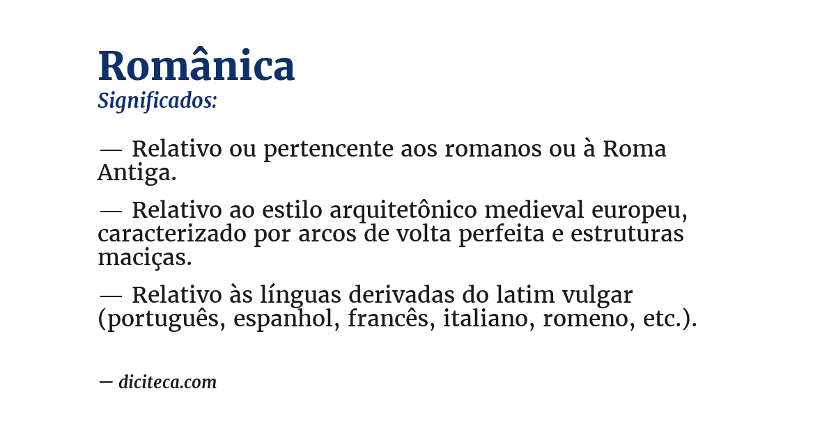 Significado de românica
