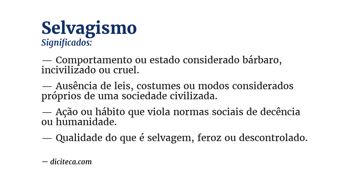 Significado de selvagismo