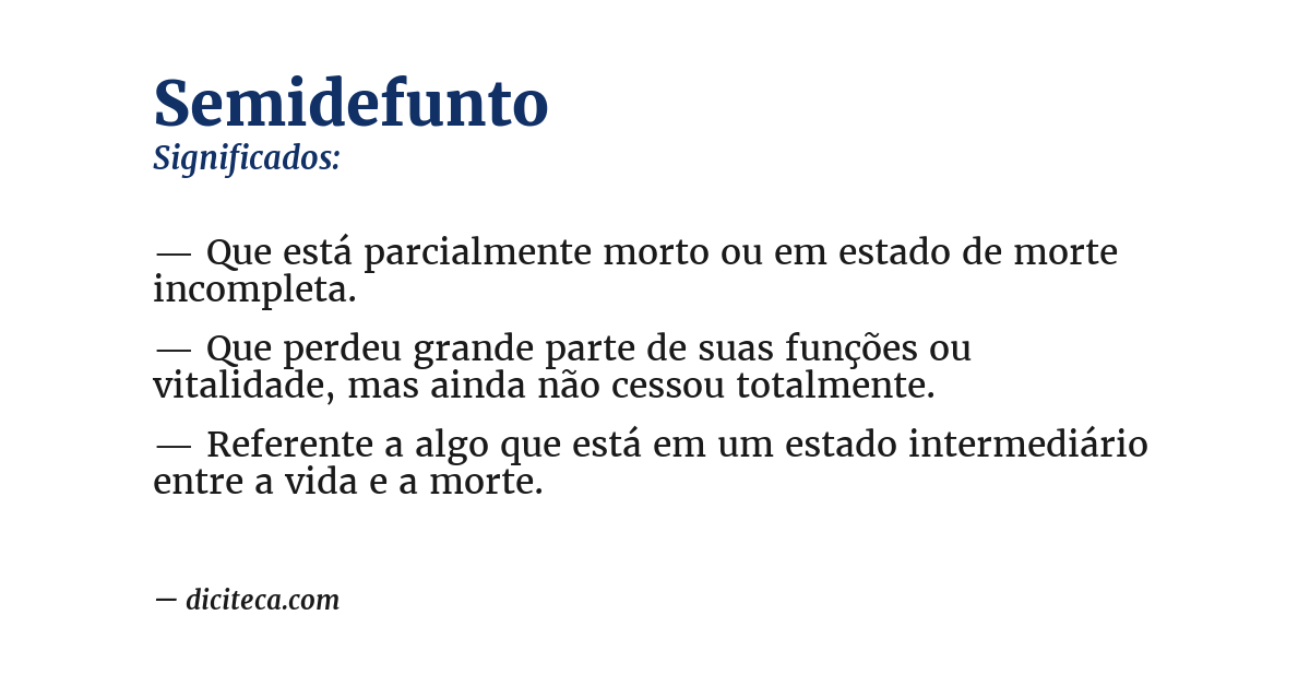Significado de semidefunto