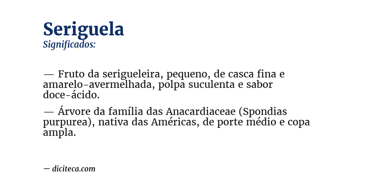 Significado de seriguela