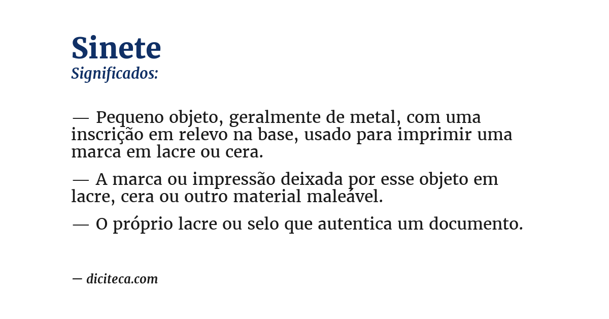 Significado de sinete