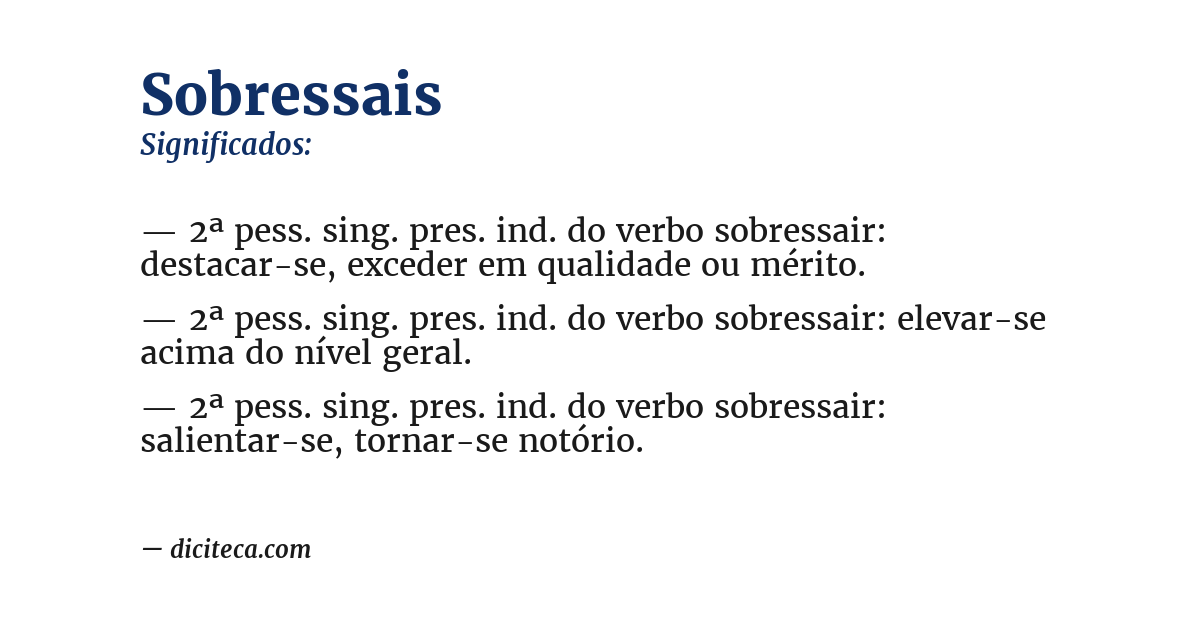 Significado de sobressais